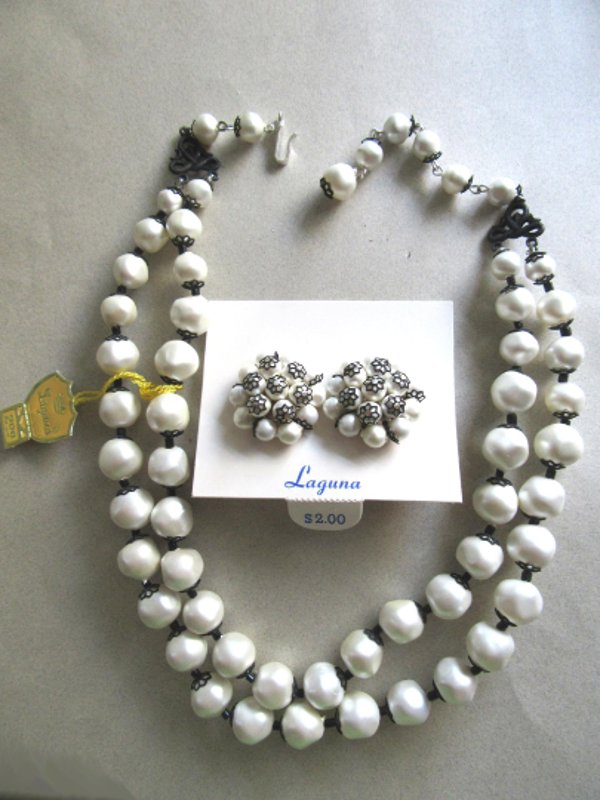 Vintage Laguna Choker Necklace Set Signed Jewelry