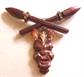 Vintage 1940's Smiling Tribal Mask Pin RARE Vintage Jewelry