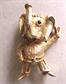 Vintage Anthropomorphic Elephant Pin Peace Sign 