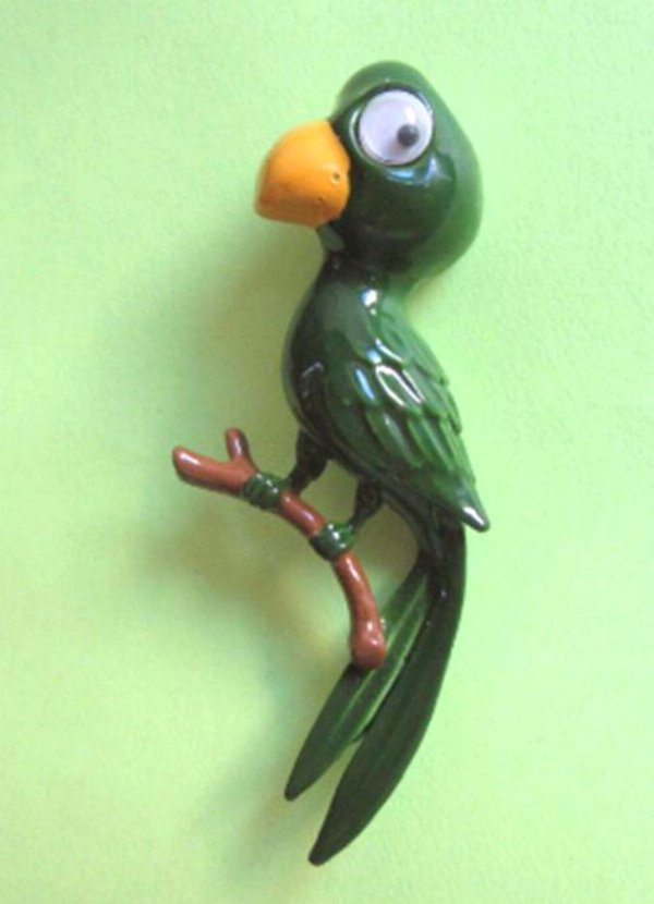 Vintage Anthropomorphic Parrot Pin Google Eyes