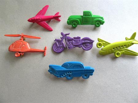 1980's Pins Monochromatic Enameled Metal Brooch Your Choice Costume Jewelry Helicopter 1950s Car Motorcycle Airplane Jet Truck