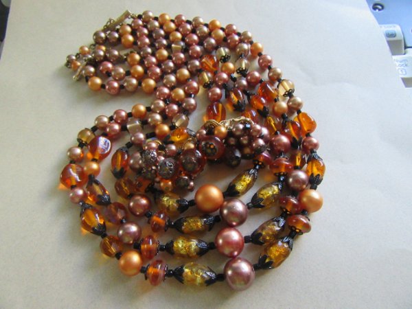 Art Glass Choker Necklace Set Japan Vintage Jewelry