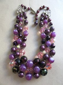 1950's Choker Lucite Crystals Necklace Vintage Jewelry