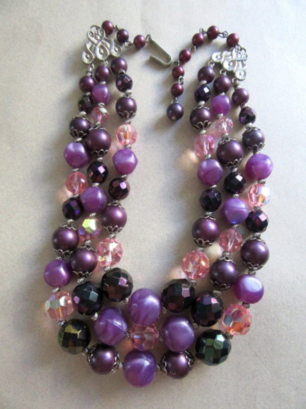 1950's Choker Lucite Crystals Necklace Vintage Jewelry