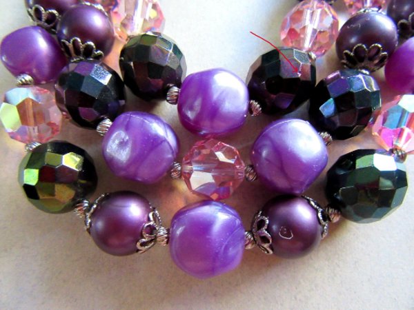 1950's Choker Lucite Crystals Necklace Vintage Jewelry