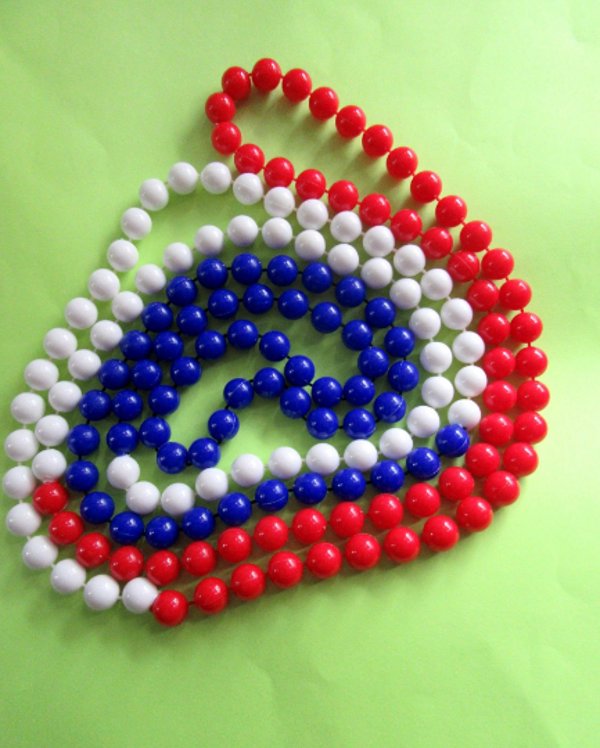 Mod Necklace Red White Blue Vintage Jewelry