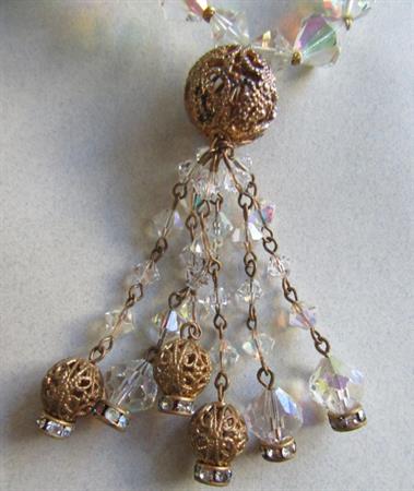 Crystal Necklace Aurora Borealis Vintage Jewelry