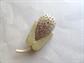 Celluloid Rhinestone Pear Pin Brooch Vintage Costume Jewelry Fruit Winter White Figural