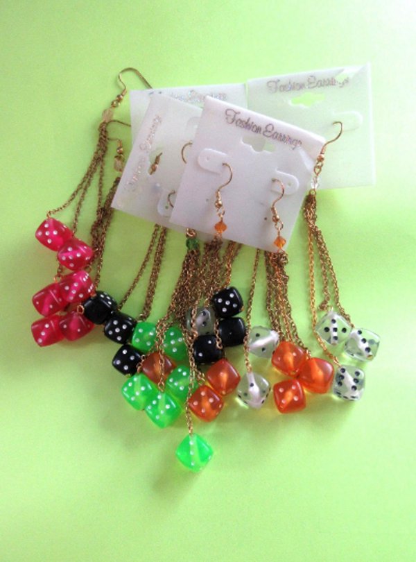 1980's Lucite Earrings Color Choice Vintage Jewelry Gambling