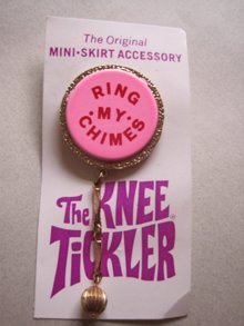 1960's "Ring My Chimes" Pin Mini Skirt Knee Tickler  Laugh In