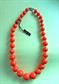 1980's Necklace Bright Orange Lucite Hong Kong Tag Vintage Costume Jewelry Old Stock Summer Spring Mod Style