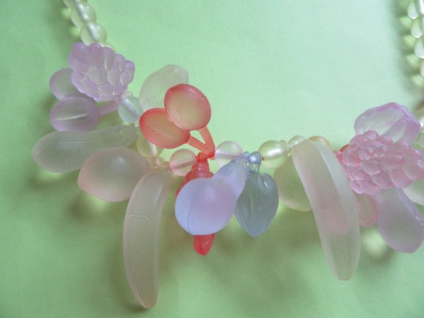 1980's Fruit Salad Lucite Necklace Vintage Jewelry 