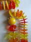 Mod 1960s Lucite Necklace Funky Orange Yellow Disc Beads Hong Kong Vintage Costume Jewelry