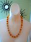 Mod 1960s Lucite Necklace Funky Orange Yellow Disc Beads Hong Kong Vintage Costume Jewelry