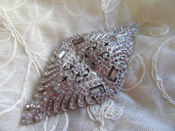 Art Deco Rhinestone Pin 1920's Vintage Jewelry