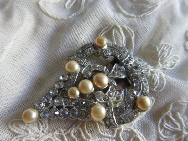 Art Deco Rhinestone Dress Clip Vintage Jewelry