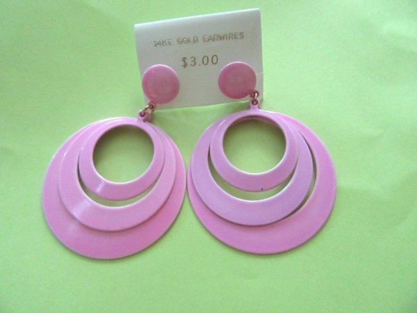 Mod 1960's Purple Earrings Vintage Jewelry 