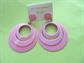 Mod 1960's Earrings Pierced Enameled Hoops Light Purple Old Store Stock Unworn Vintage Costume Jewelry '60's Accessories