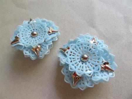 1950's Earrings Blue Earrings Vintage Jewelry