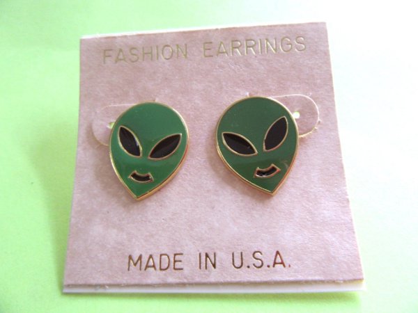 1980's Alien Pierced Earrings Vintage Jewelry