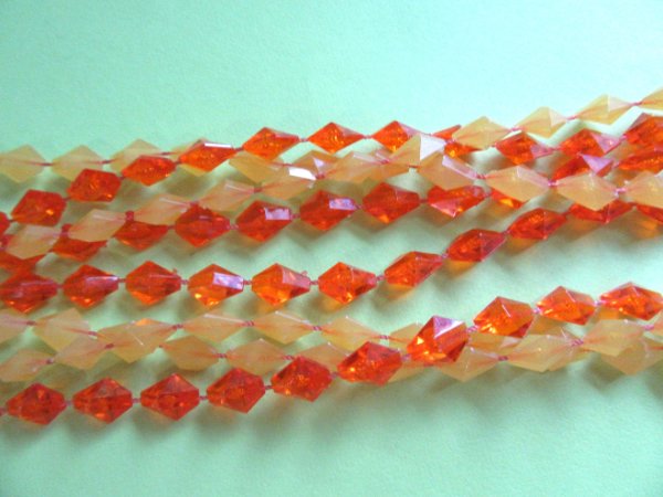 Mod 1960's Orange Yellow Necklace Long Beads Vintage  Jewelry 