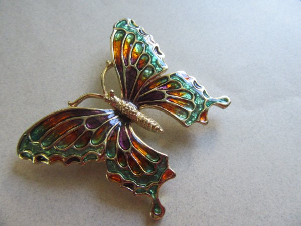 Monarch Butterfly Pin Swallowtail Vintage Jewelry 