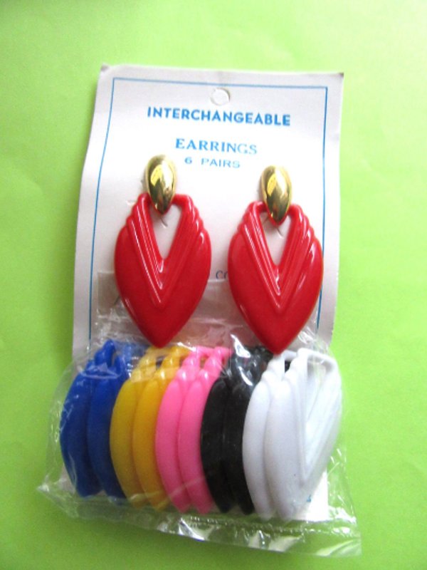 1980's Lucite Earrings Interchangeable Vintage Jewelry