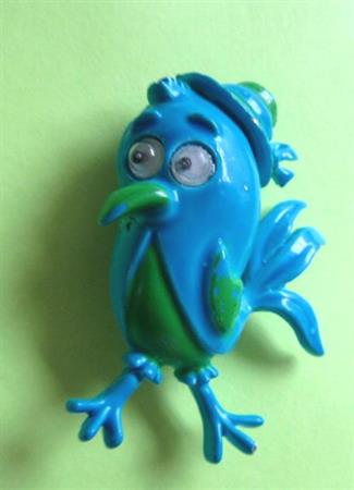 Anthropomorphic Google Eyes Bird Pin Vintage Jewelry