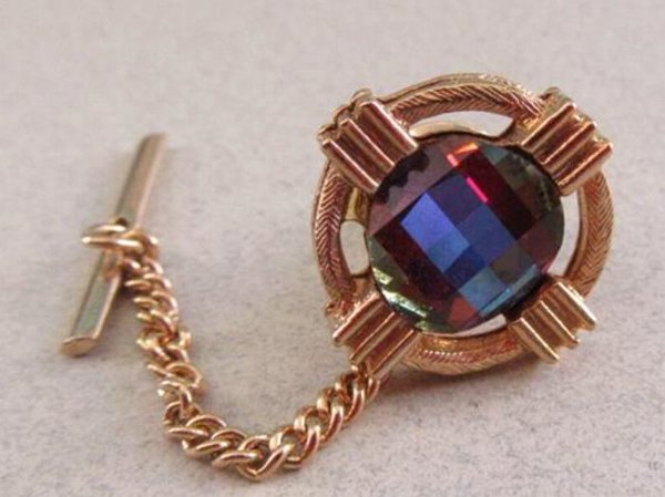 Swarovski Crystal Tie Tac  Mens Vintage Jewelry