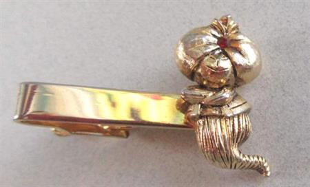 Vintage Smiling Genie Tie Clip Aycock Signed Men's Jewelry  