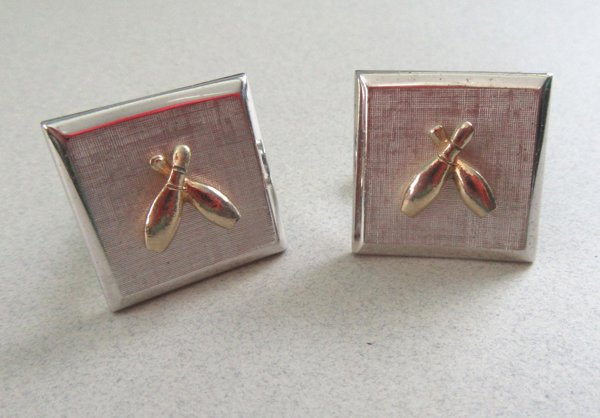 Vintage Swank Bowling Cufflinks Mens Jewelry 
