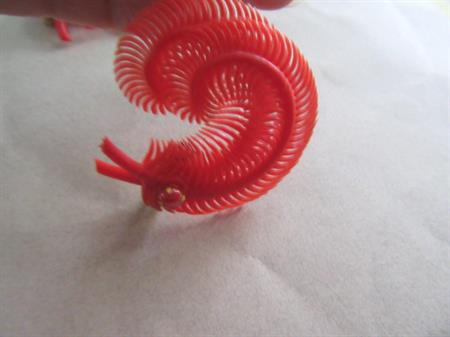 1950's Earrings Red Feather Vintage Jewelry 