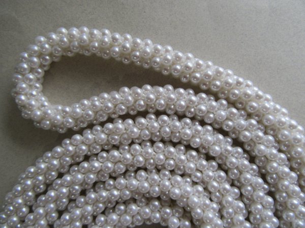 1960's Faux Pearl Rope Necklace Vintage Jewelry
