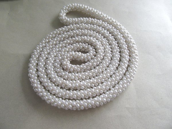 1960's Faux Pearl Rope Necklace Vintage Jewelry