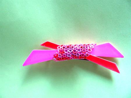 Mod 1960's Pin Hot Pink and Orange Enameled Bow Cannoli Brooch 60's Accessories Vintage Costume Jewelry Go Go Twiggy