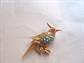 Bird Pin Brooch Vintage H. Pomerantz Co. Tropical Cockatoo 1960's Signed Costume Jewelry Figural Birding