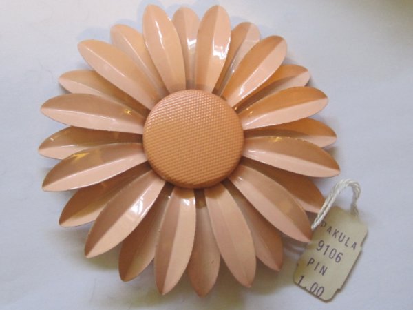 Pakula Mod Flower Pin Original Tag Vintage Jewelry