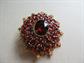 ART Faux Garnet Rhinestone Pin Brooch Arthur Pepper Signed Vintage Costume Jewelry Bohemian Style