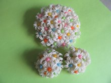 Mod 1960's Daisy Pin Set Hong Kong Vintage Jewelry 