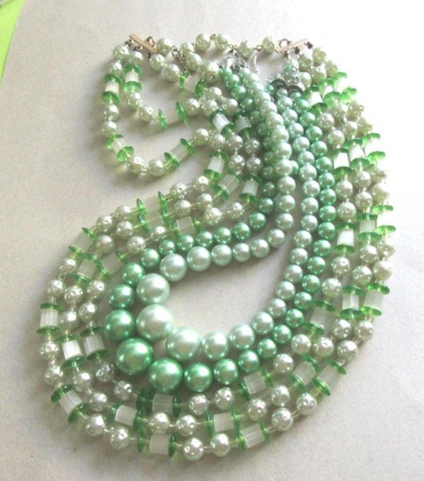 Art Glass Necklace Lot Japan  Vintage Jewelry