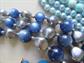 Blue Multi Strand Necklaces Bonus Earrings Moonglow Japan Vintage Costume Jewelry 1950's Accessories Beads