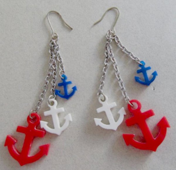 1980s Anchor Earrings Vintage Jewelry 