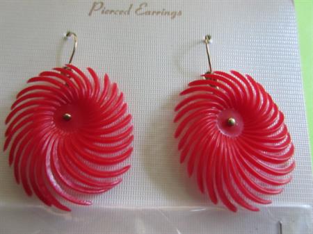 1960's Mod Earrings Interchangeable Multi Color 7 Pairs Vintage Jewelry 