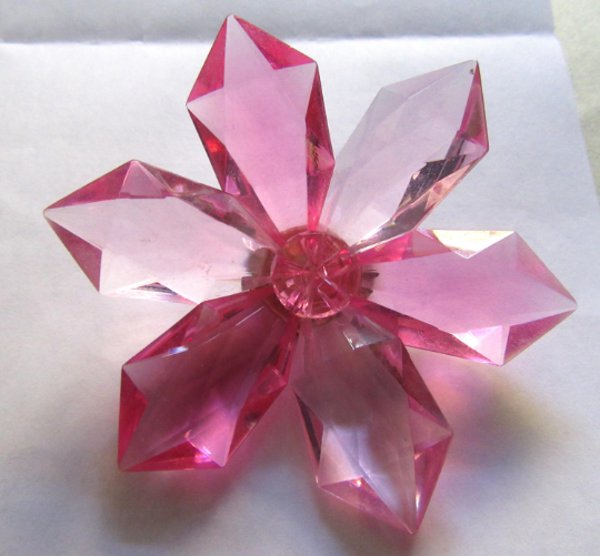 Western Germany Mod Pink Lucite Pin Signed Vintage Jewelry