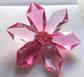 Mod 1960's Brooch Pin Faceted Pink Lucite Jewel Tone Flower Western Germany Vintage Costume Jewelry