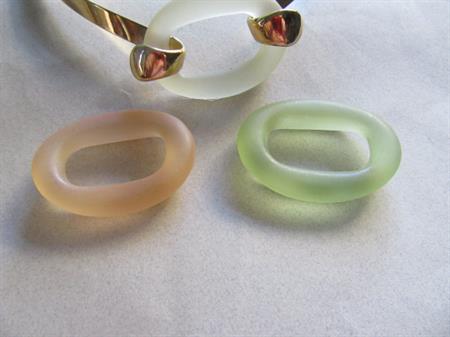 Mod 1960's Lucite Necklace Interchangeable Rings Vintage Jewelry