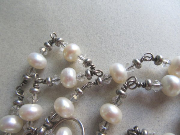 Genuine Pearl Crystal Necklace Beads Fine Jewelry 
