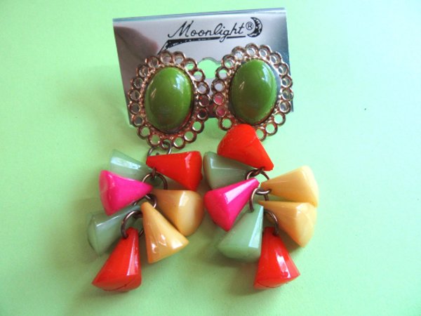 1980's Lucite Earrings Korea Vintage Jewelry