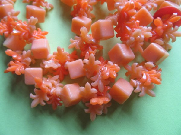 Mod Orange Necklace Hong Kong Vintage Jewelry Never Worn