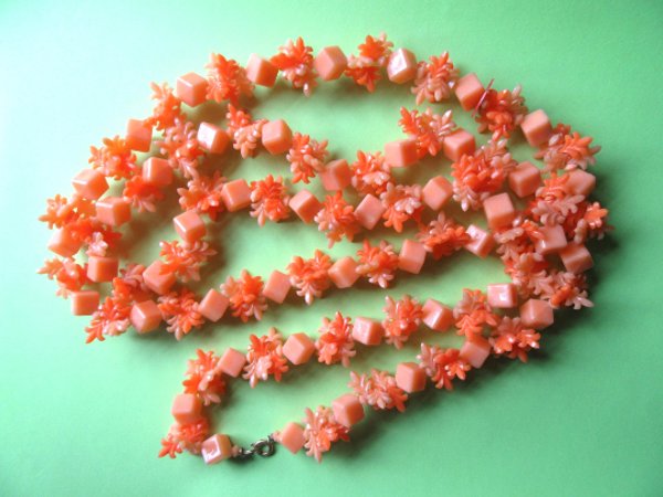 Mod Orange Necklace Hong Kong Vintage Jewelry Never Worn